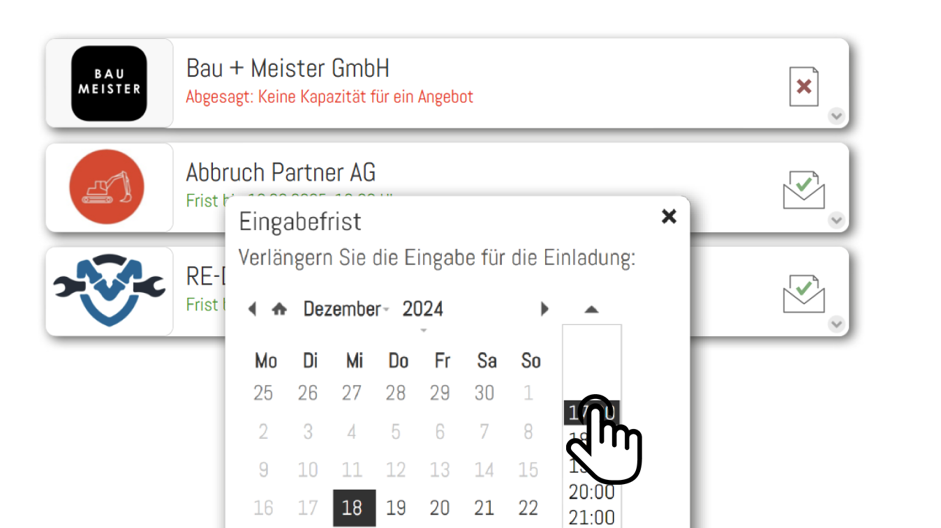 Unternehmer einladen